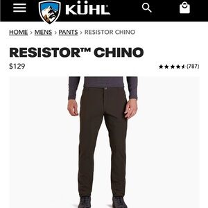 SOLD Men's Kühl Resistor Chino Pants in Black Moss